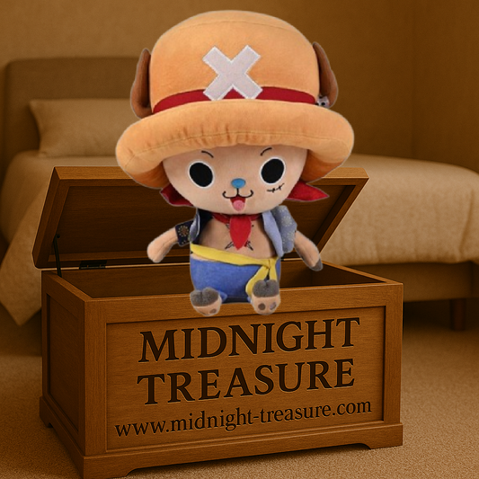 Peluche One Piece – Chopper x Luffy New World Ver. – 20 cm – Officielle. Peluche douce et détaillée représentant Chopper déguisé en Luffy avec son chapeau de paille.