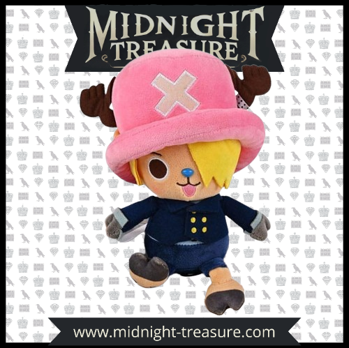 "Peluche Chopper x Sanji (20 cm) – One Piece. Une peluche adorable fusionnant Tony Tony Chopper et Sanji, le cuistot de l’équipage. Un incontournable pour tous les fans de l’anime !"