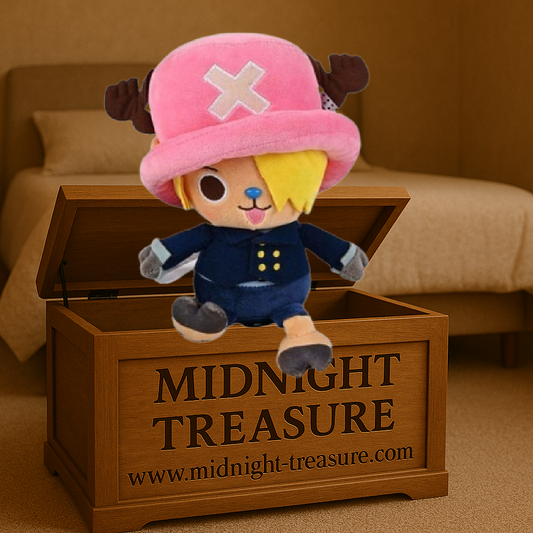 Peluche Chopper déguisé en Sanji – One Piece – 20 cm. Peluche officielle combinant deux personnages cultes de l’équipage du Chapeau de Paille. Parfaite pour les fans de manga et d’anime.