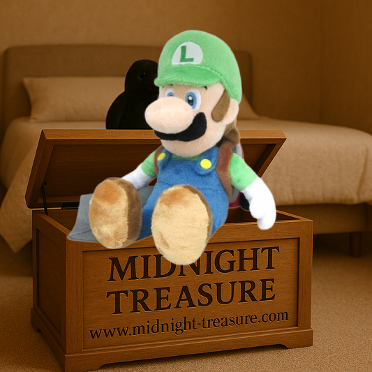 Peluche Luigi’s Mansion – Luigi – 25 cm – Nintendo. Luigi en tenue de chasseur de fantômes avec son aspirateur Poltergust 3000. Une peluche fidèle et adorable pour les fans de l’univers Nintendo.