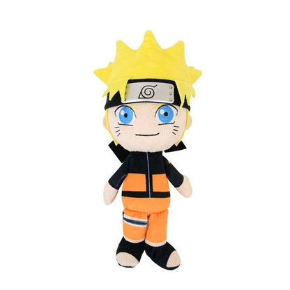 "Peluche Naruto Uzumaki (30 cm) – Naruto Shippuden. Naruto en version peluche ultra-douce avec son bandeau de Konoha et sa tenue emblématique. Un must-have pour les fans de l'anime et du manga !"