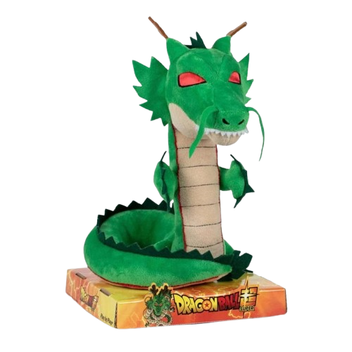 Peluche Shenron 26 cm – Dragon Ball Super. Peluche détaillée du dragon légendaire, fabriquée en polyester, idéale pour les collectionneurs et les fans de l’univers Dragon Ball.