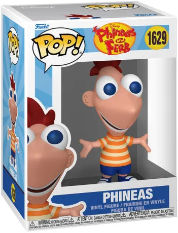 Funko Pop! Phineas and Ferb – Phineas (N°1629), figurine fidèle du personnage dans son look classique orange et bleu.