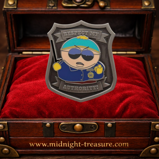 Pin’s South Park Cartman police édition limitée avec badge et inscription Respect my authority.