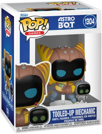🔧🤖 Funko Pop! Games N°1304 – Tooled-Up Mechanic (Mécanicien suréquipé) & Buddy – Astro Bot 🤖🔧