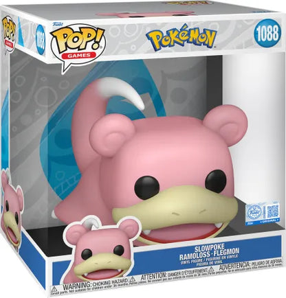Funko Pop! Pokémon – Ramoloss 25 cm (N°1088). Figurine grand format rose allongée.
