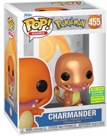 🔥✨ Funko Pop! Games N°455 – Charmander (Salamèche) Metallic – SDCC Summer Convention 2022 🔥✨