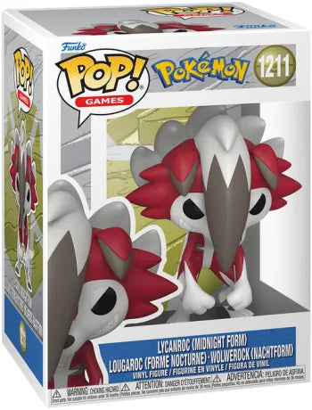 🌙🐺 Funko Pop! Games N°1211 – Lycanroc Midnight Form (Lougaroc Forme Nocturne) – Pokémon 🐺🌙