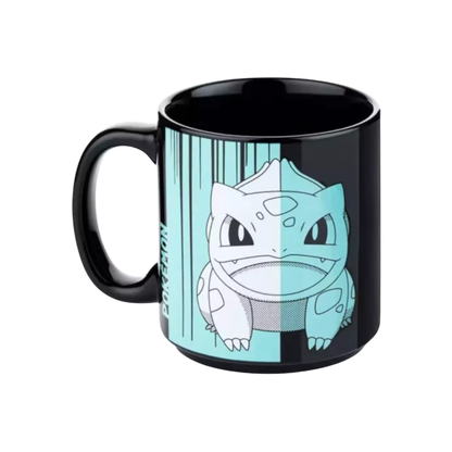 🌿⚡ Pokémon – Bulbizarre – Mug noir 320 ml ⚡🌿