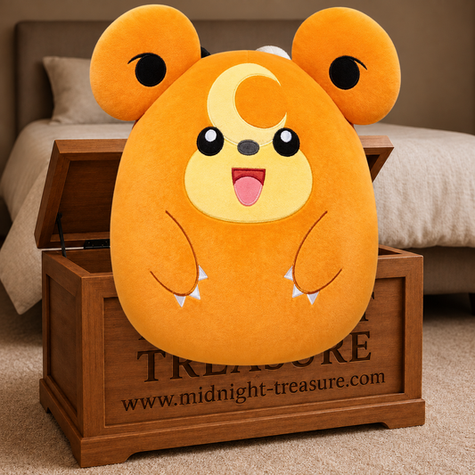 Peluche Pokémon Squishmallows Teddiursa orange 35 cm avec croissant de lune sur le front