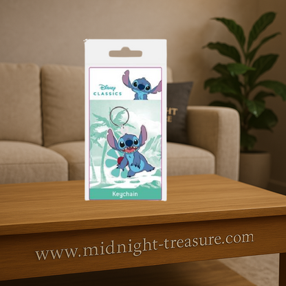 Porte-clés Stitch – Disney Lilo & Stitch – PVC 60 mm. Accessoire souple et coloré à l’effigie du célèbre extraterrestre. Parfait pour les fans de l’univers Disney et de Stitch.