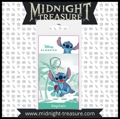 Porte-clés Stitch en PVC – Disney Lilo & Stitch. Accessoire officiel de 60 mm, résistant et coloré, idéal pour les fans du film culte