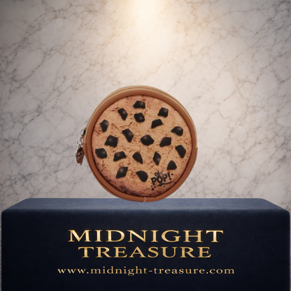 Porte-monnaie rond Oh My Pop design cookie chocolat avec fermeture zippée et format compact.