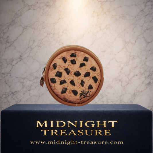Porte-monnaie rond Oh My Pop design cookie chocolat avec fermeture zippée et format compact.