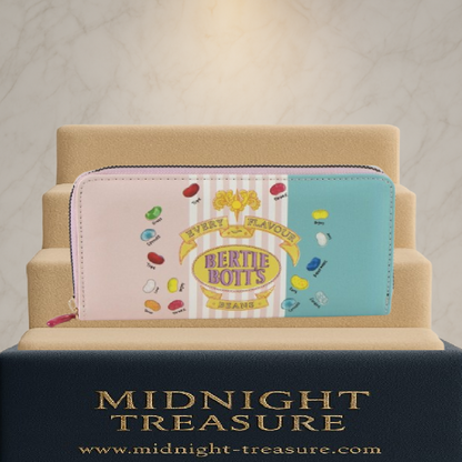 Portefeuille Harry Potter – Honeydukes – Bertie Bott’s Every Flavour Beans – 20 x 10 x 3 cm. Portefeuille en similicuir coloré inspiré des dragées surprises du monde des sorciers.