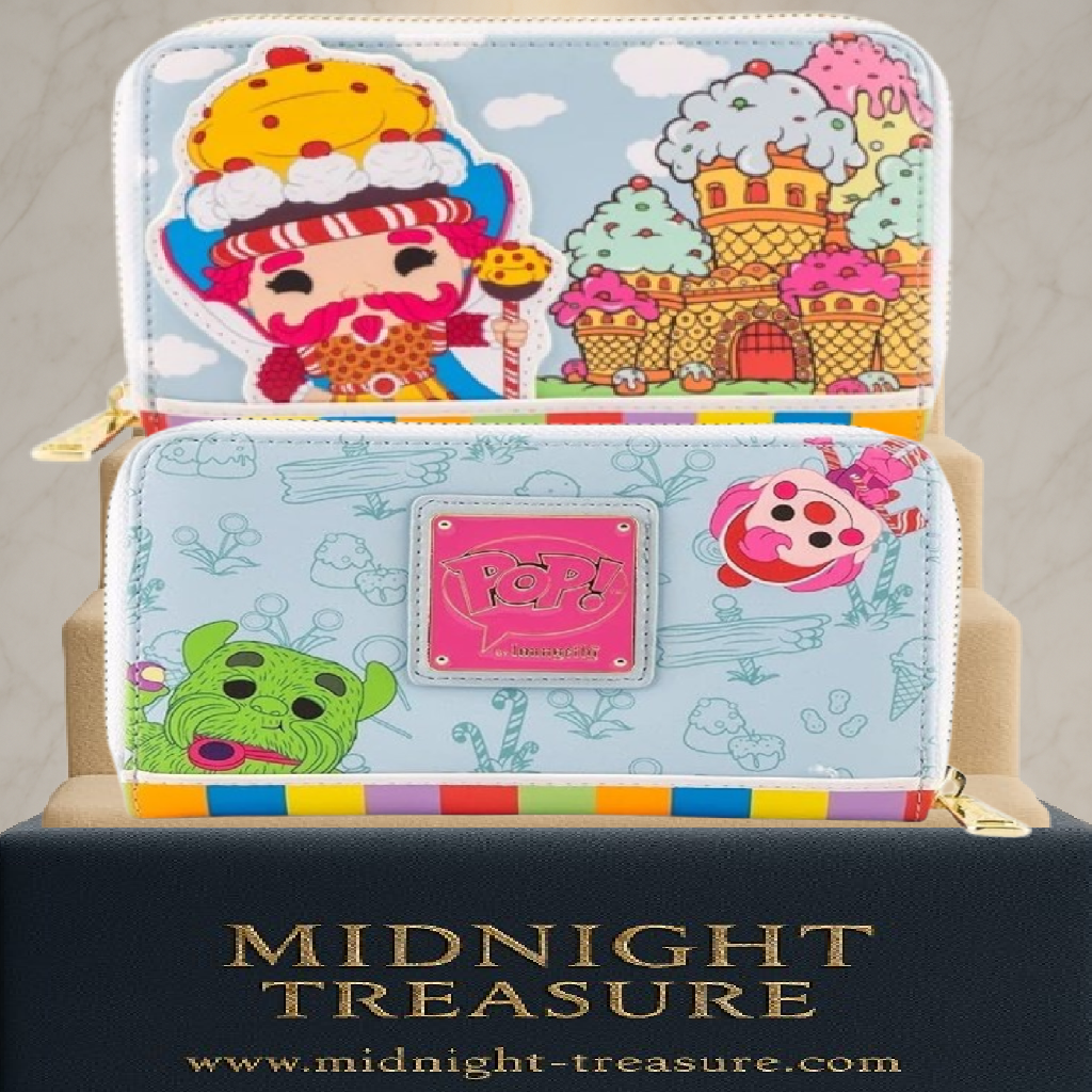 Portefeuille Loungefly – Candy Land – Hasbro – 15 x 16 cm. Design coloré avec le Roi Candy et son château, intérieur bonbonné. Un accessoire fun pour les fans de jeux rétro.

