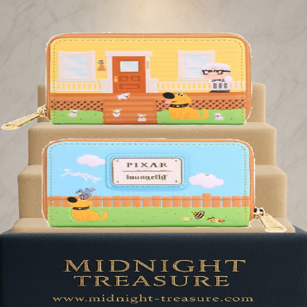 Portefeuille Loungefly Pixar – Là-Haut – Maison avec Kevin et Doug. Design coloré inspiré du film Là-Haut, avec plusieurs compartiments et finition en simili cuir. Un must-have pour les fans de Pixar."