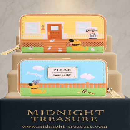 Portefeuille Loungefly Pixar – Là-Haut – Maison avec Kevin et Doug. Design coloré inspiré du film Là-Haut, avec plusieurs compartiments et finition en simili cuir. Un must-have pour les fans de Pixar."