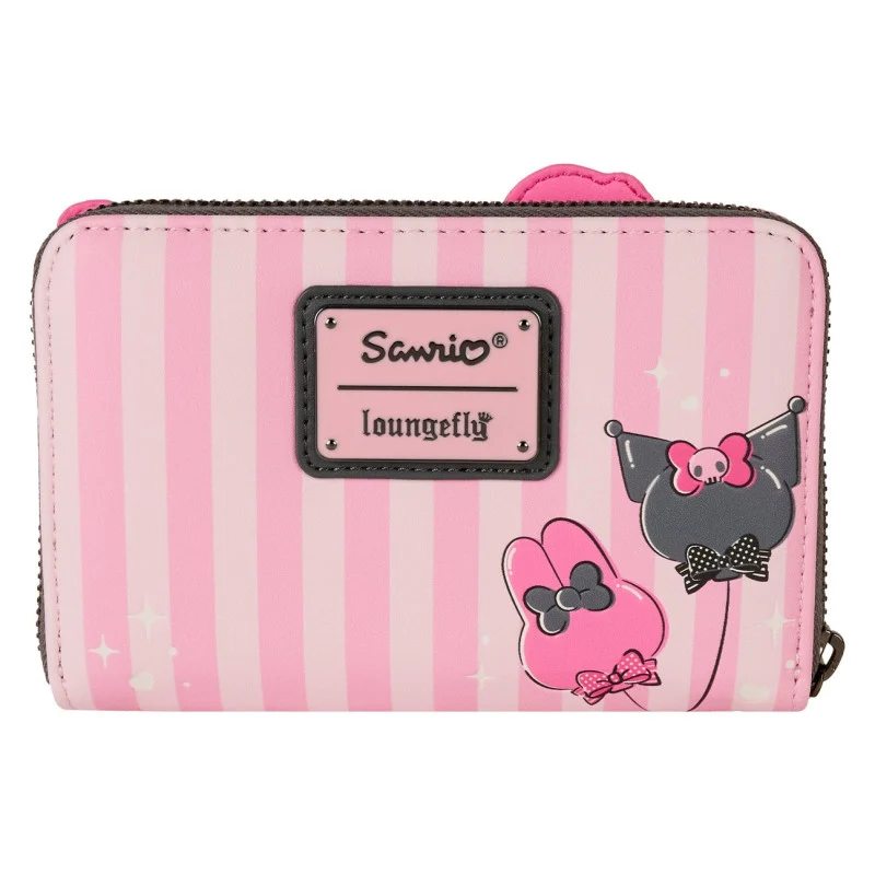 Portefeuille Loungefly – Sanrio – My Melody & Kuromi – Sweet Treats – 16 x 10 cm. Portefeuille rose pastel orné de sucreries, parfait pour les fans de kawaii et de Sanrio