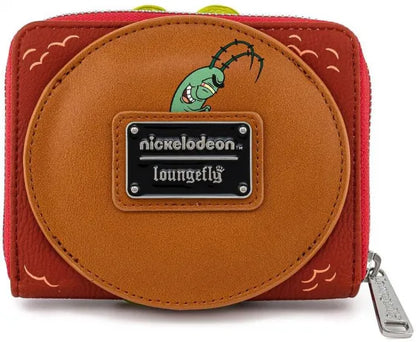 Portefeuille Loungefly – Bob l’Éponge Plankton Pâté de Crabe – 13 x 10 cm. Portefeuille en simili cuir avec design burger 3D et doublure thématique.