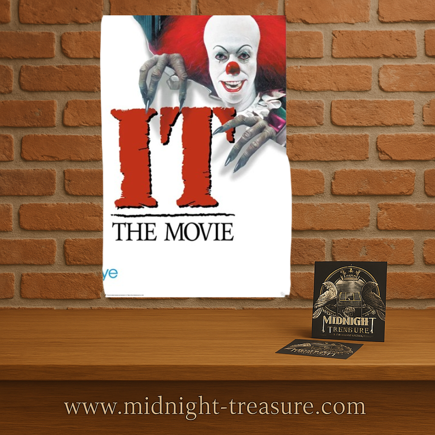 Poster Ça – 1990 Key Art – 91 x 61 cm. Illustration de Pennywise le clown avec le logo du film It, ambiance horrifique et iconique.