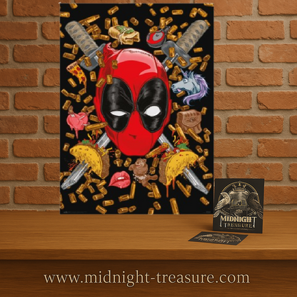 🔫🌮 Deadpool – Bullets & Chimichangas – Poster 61 x 91 cm 🌮💥
