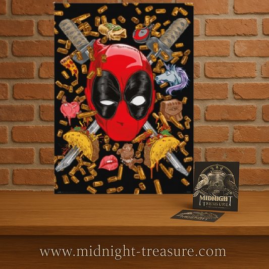 🔫🌮 Deadpool – Bullets & Chimichangas – Poster 61 x 91 cm 🌮💥