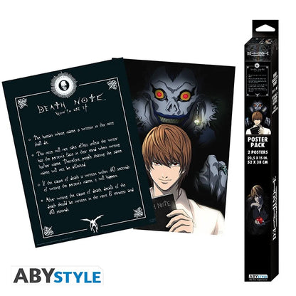 📓💀 Death Note – Light & Ryuk – Set de 2 posters 52 x 38 cm 👁️⚫