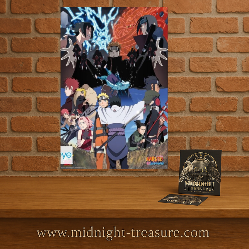 Poster Naruto Shippuden – Rivaux – 91 x 61 cm – Officiel. Naruto, Sasuke, Sakura, Gaara, Itachi et l’Akatsuki réunis dans une composition dynamique illustrant les grands affrontements de l’anime.