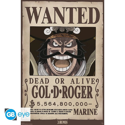 🗞️🏴‍☠️ One Piece – Wanted Gol D. Roger – Roi des Pirates – Poster 91 x 61 cm 🏴‍☠️💀