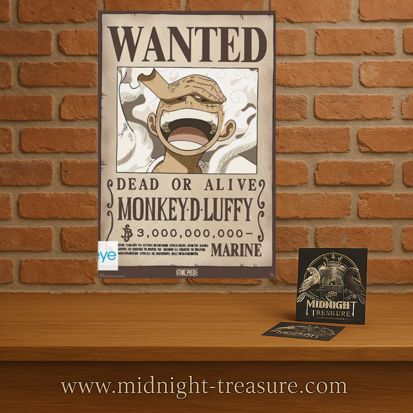 Poster One Piece – Wanted Luffy Wano – 91 x 61 cm. Affiche officielle style avis de recherche avec prime à 3 000 000 000 berrys.