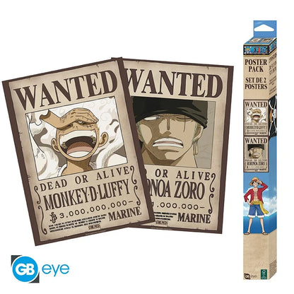 🗞️⚔️ One Piece – Wanted Luffy & Zoro – Set de 2 posters 52 x 38 cm ⚔️🏴‍☠️