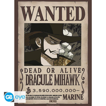 🗞️🏴‍☠️ One Piece – Wanted Mihawk & Crocodile – Set de 2 posters 52 x 38 cm 🏴‍☠️🗞️