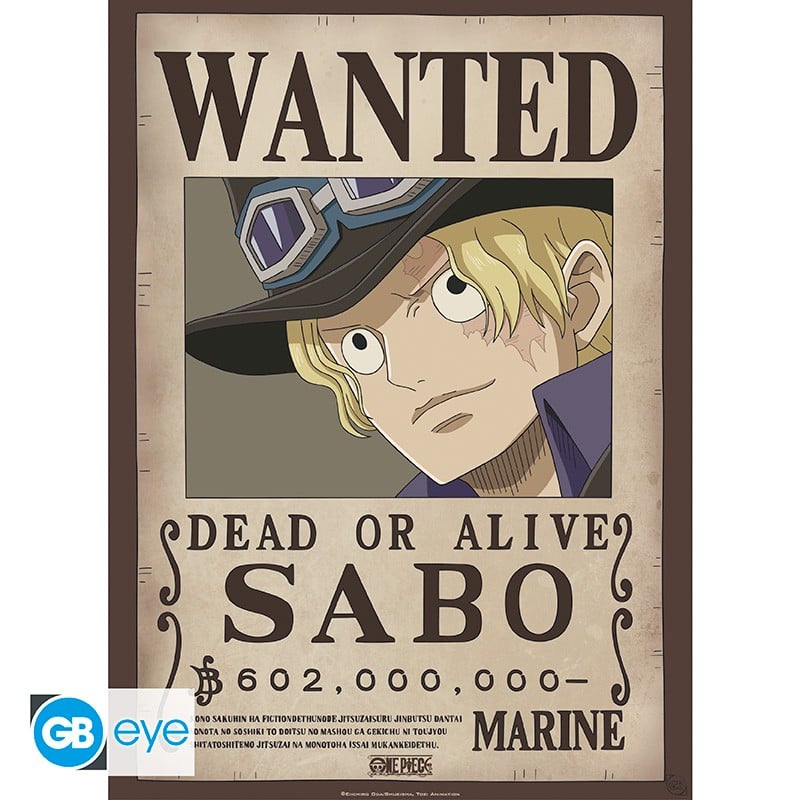 Set de 2 posters One Piece – Wanted Sabo & Ace – 52 x 38 cm – Officiel. Deux affiches Wanted de la Marine représentant Sabo et Portgas D. Ace, les frères de Luffy.