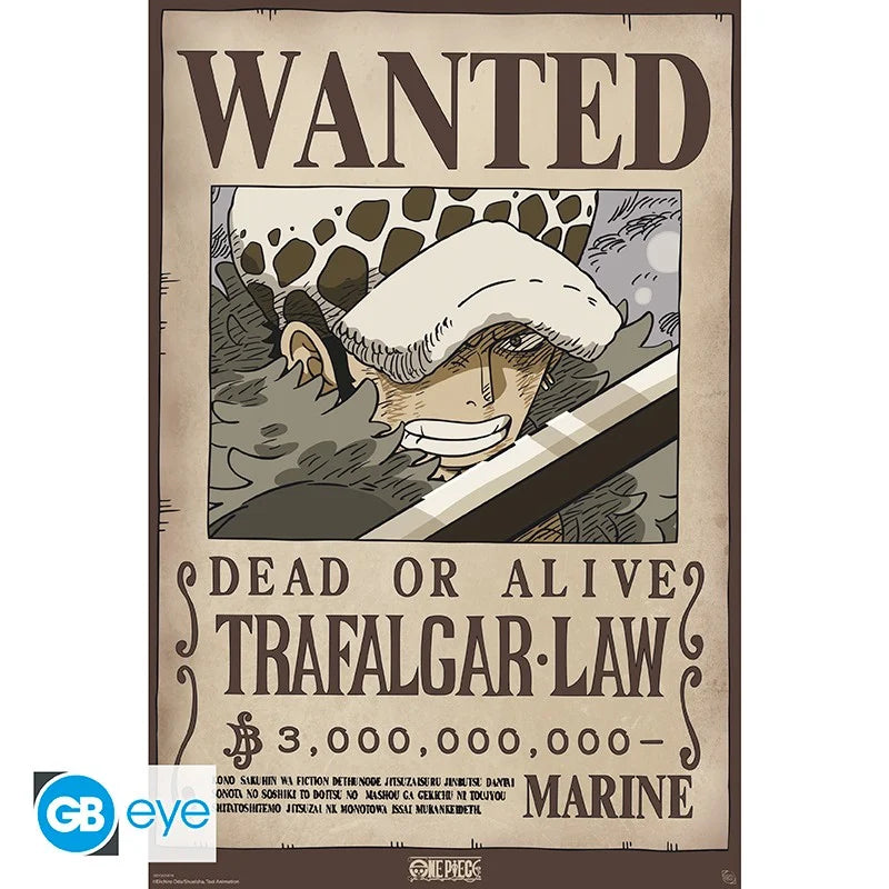 🗡️🏴‍☠️ One Piece – Wanted Trafalgar Law (Wano) – Poster 91 x 61 cm 🏴‍☠️🗡️