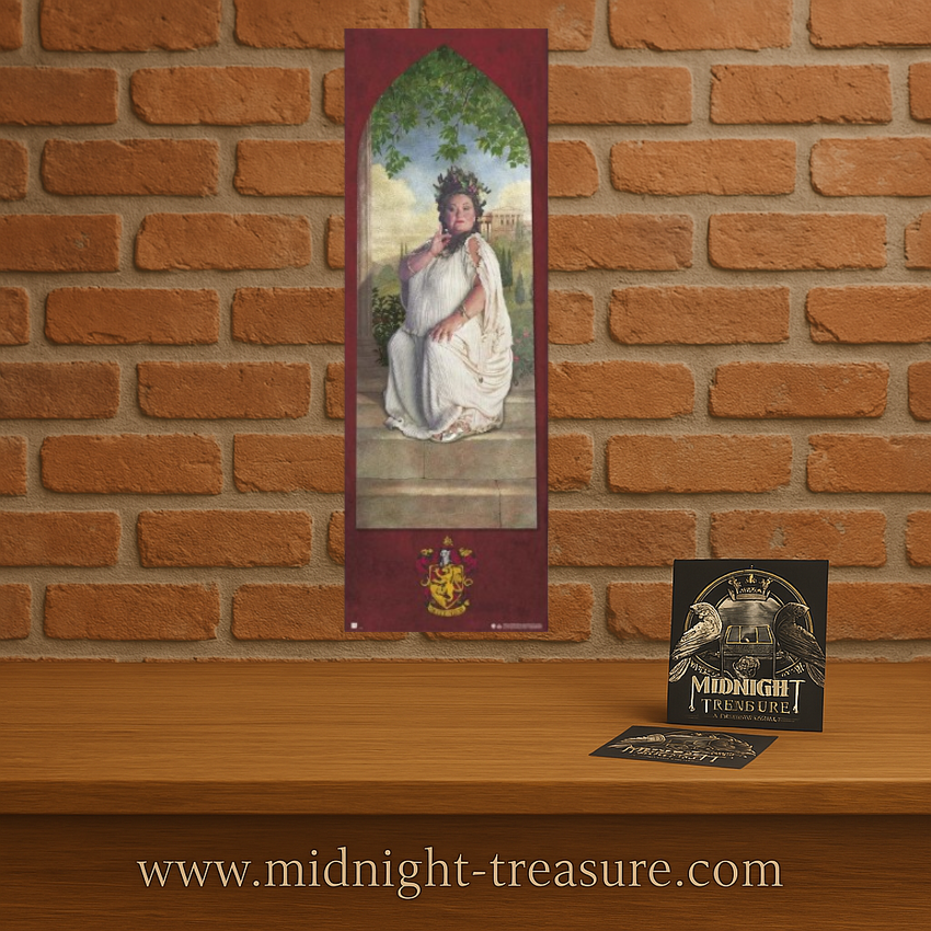 Poster de porte Harry Potter – Mot de Passe de Gryffondor – 53 x 158 cm. Illustration de la Dame du portrait gardant l’entrée de la salle commune de Gryffondor.