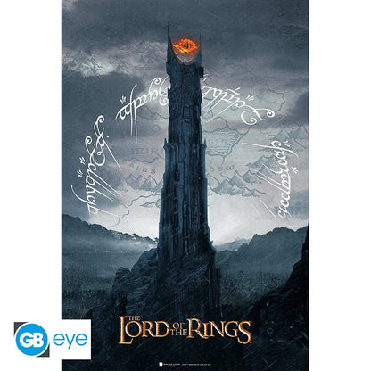 🗞️🔥 Le Seigneur des Anneaux – Tour de Sauron (Barad-dûr) – Poster 91 x 61 cm 🧙‍♂️🔥