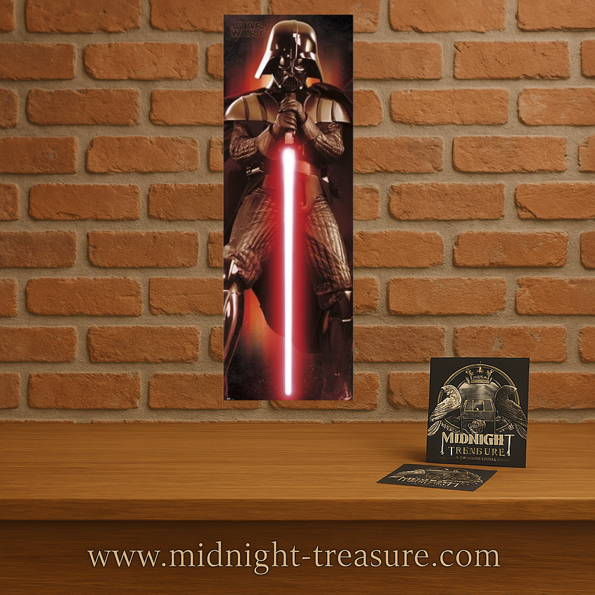 Poster de porte Star Wars – Darth Vader – 53 x 158 cm. Illustration verticale du Seigneur Noir des Sith avec son sabre laser rouge.
