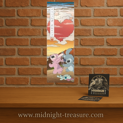 🖼️💖 Poster Collector – Stitch & Angel – Japon – 53 x 158 cm – Format Porte – Amour & Style Japonais 💖🖼️