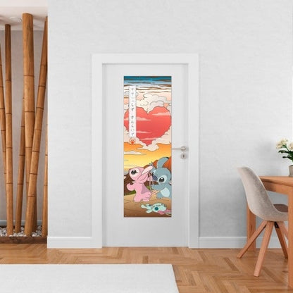 🖼️💖 Poster Collector – Stitch & Angel – Japon – 53 x 158 cm – Format Porte – Amour & Style Japonais 💖🖼️