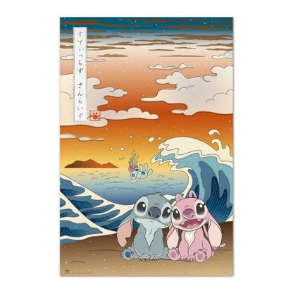 💙🌊 Stitch & Angel – Japon – Poster 61 x 91 cm 🌊💙