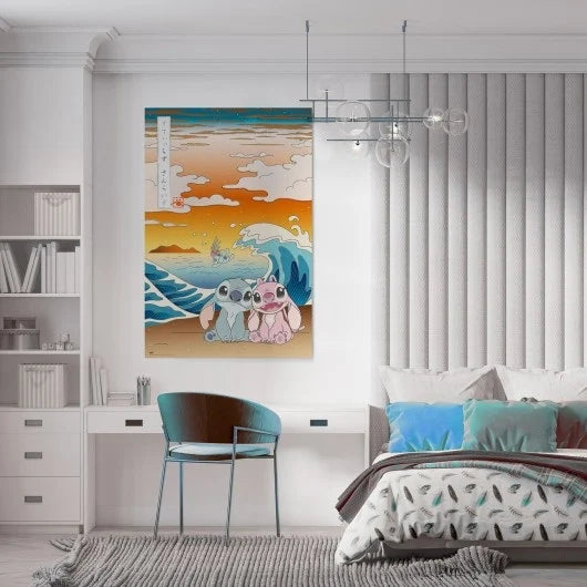 💙🌊 Stitch & Angel – Japon – Poster 61 x 91 cm 🌊💙