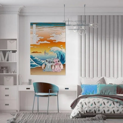 💙🌊 Stitch & Angel – Japon – Poster 61 x 91 cm 🌊💙