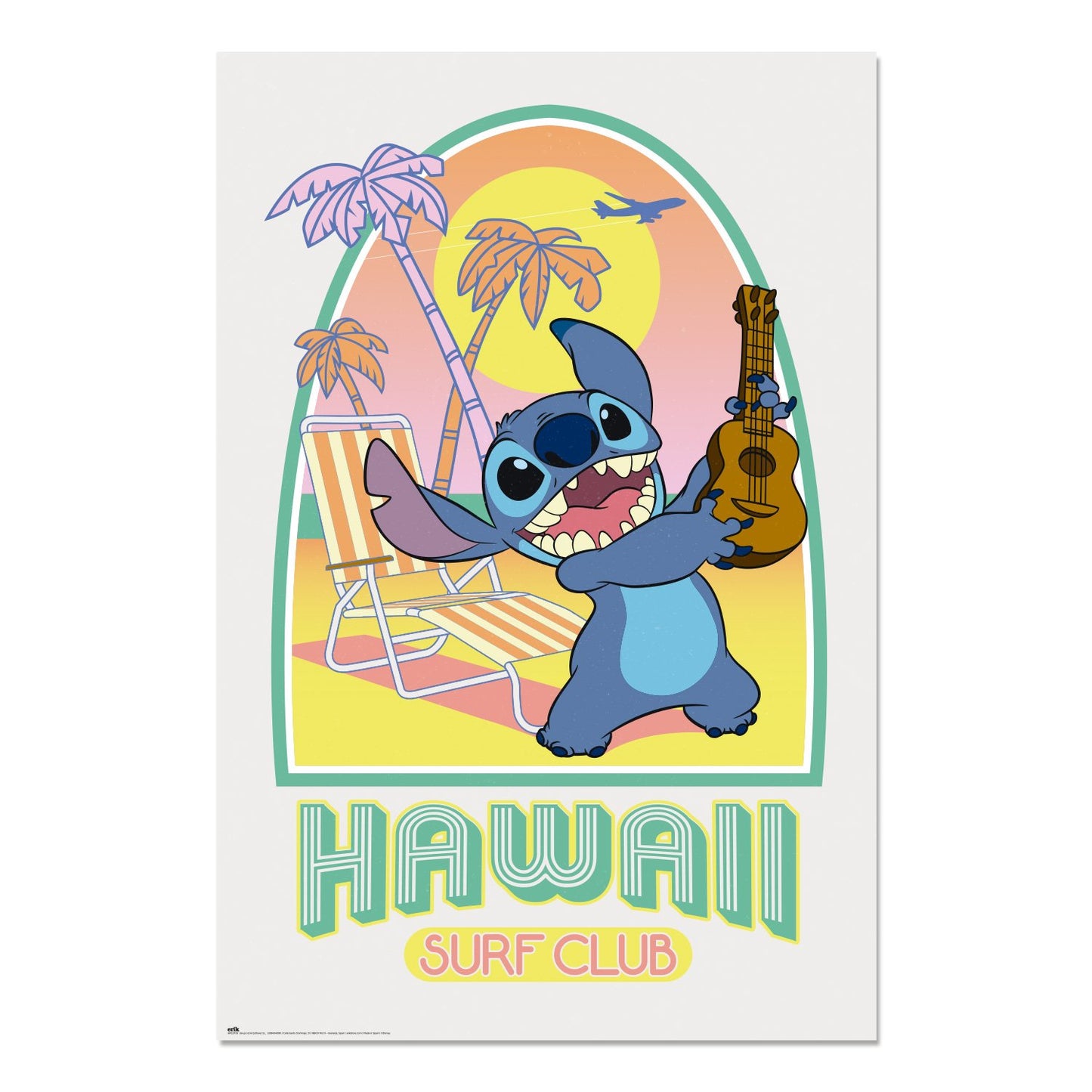 🌴🎸 Stitch – Hawaii Surf Club – Poster 61 x 91 cm 🌊🌺