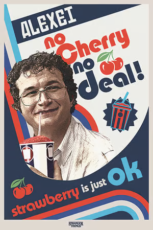 🍒🥤 Stranger Things – No Cherry No Deal  – Maxi Poster 91 x 61 cm 🥤🍒