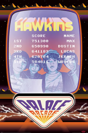 🎮🕹️ Stranger Things – Palace Arcade – Maxi Poster 91 x 61 cm 🕹️✨