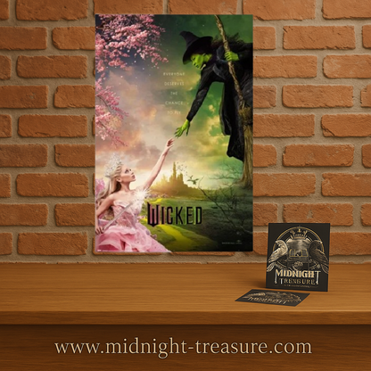 Poster Wicked – Movie – 61 x 91 cm. Elphaba et Glinda se faisant face dans un décor magique, affiche officielle du film musical Wicked.