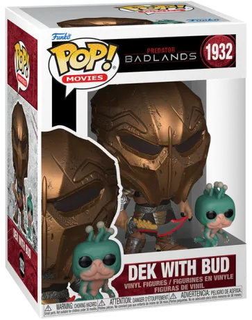 Funko Pop! Predator: Badlands – Dek with Bud (N°1932), duo alien avec casque tribal et créature compagnon. Une pièce détaillée parfaite pour les fans de Predator.