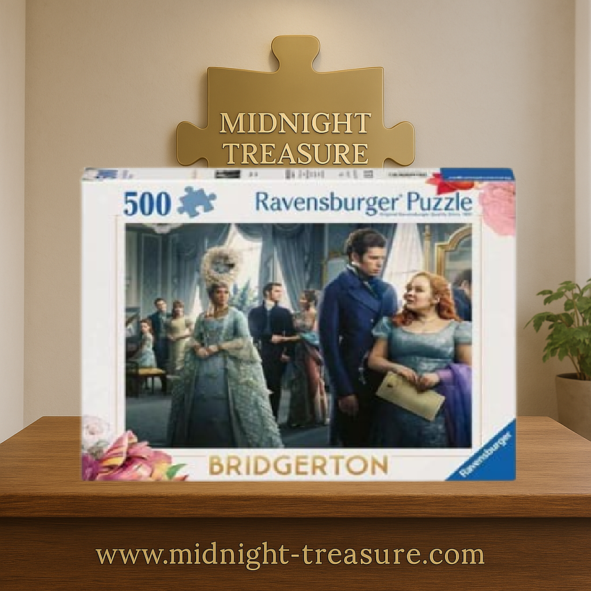 Puzzle Bridgerton – Bal de la Haute Société – 500 pièces – 49 x 36 cm – Ravensburger. Scène élégante inspirée de la série Netflix, avec costumes d’époque et décor raffiné. Un puzzle collector pour les fans de Bridgerton.