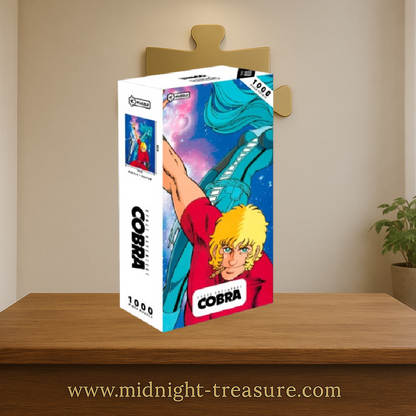 Puzzle Cobra – Space Adventure – 1000 pièces – 48 x 68 cm – Poster inclus. Illustration rétro du héros Cobra et de son androïde Armanoïde. Puzzle collector officiel.